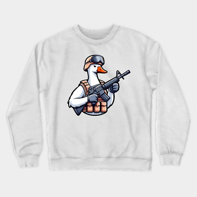 Tactical Goose Crewneck Sweatshirt by Rawlifegraphic